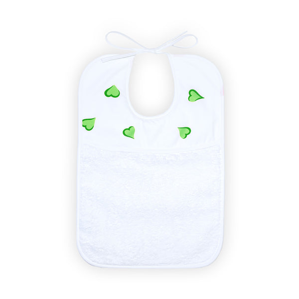 Coeurs Green Printed Bib