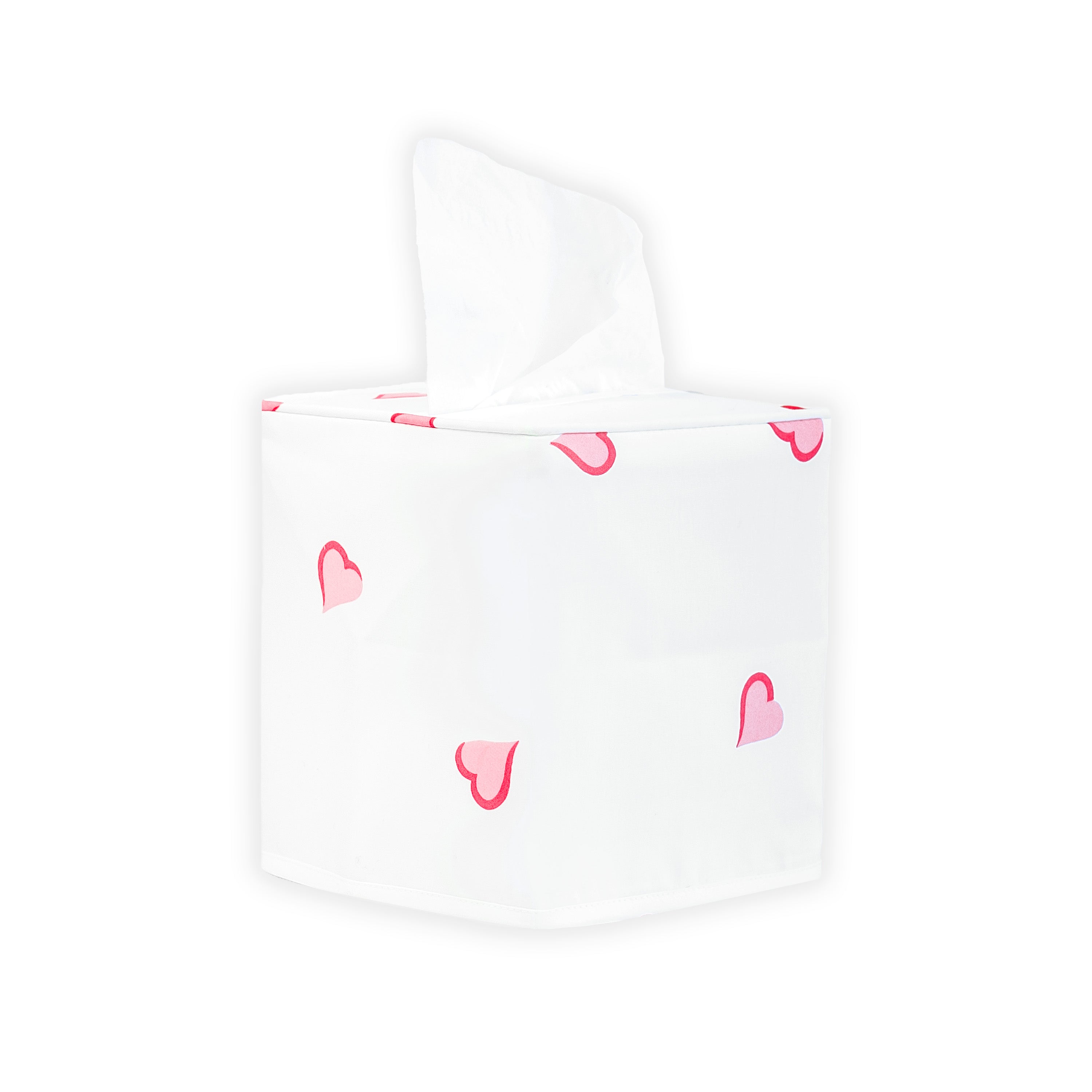 Coeurs Pink Tissue Box Cover