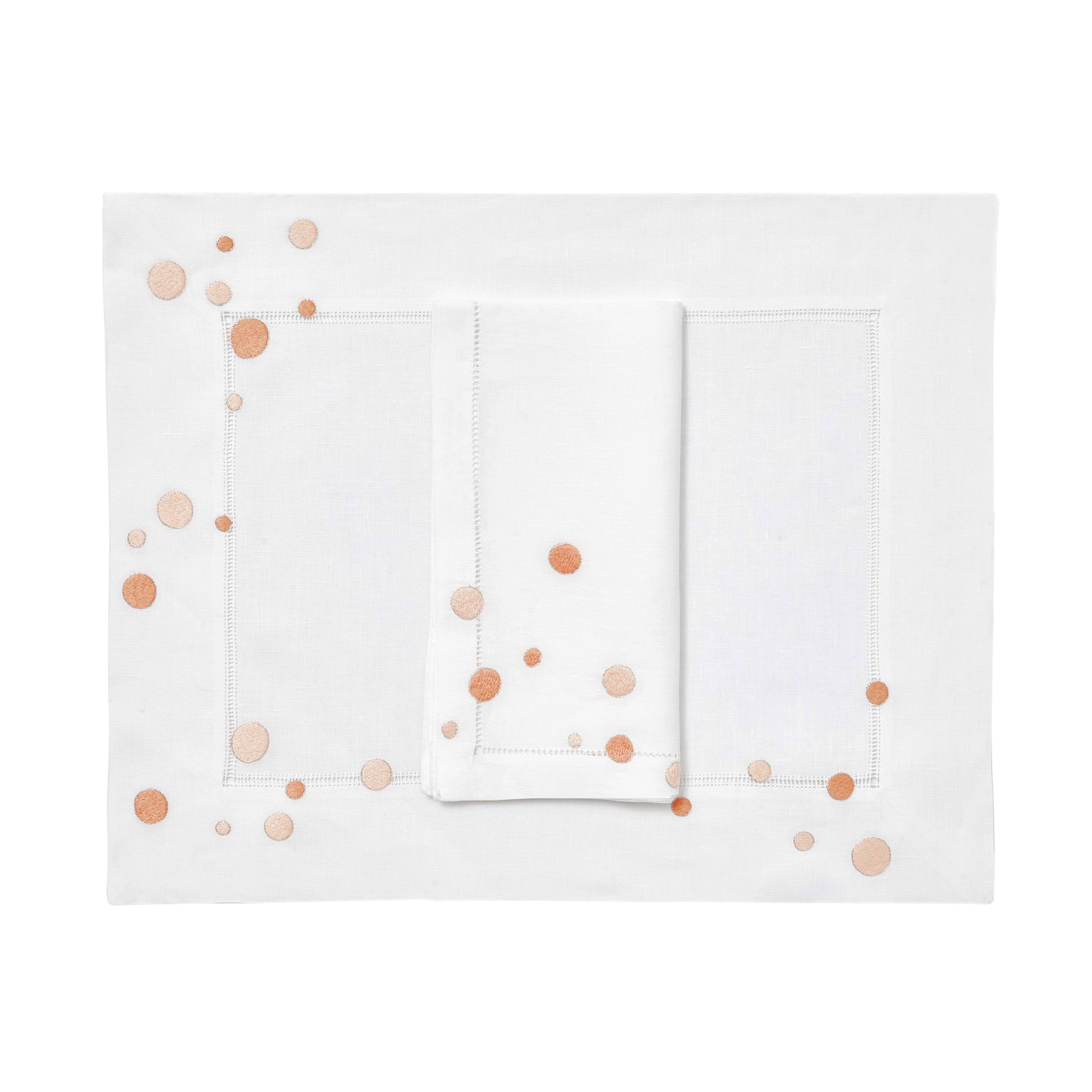 Confettis Coral Emb. Placemat/Napkin Sets