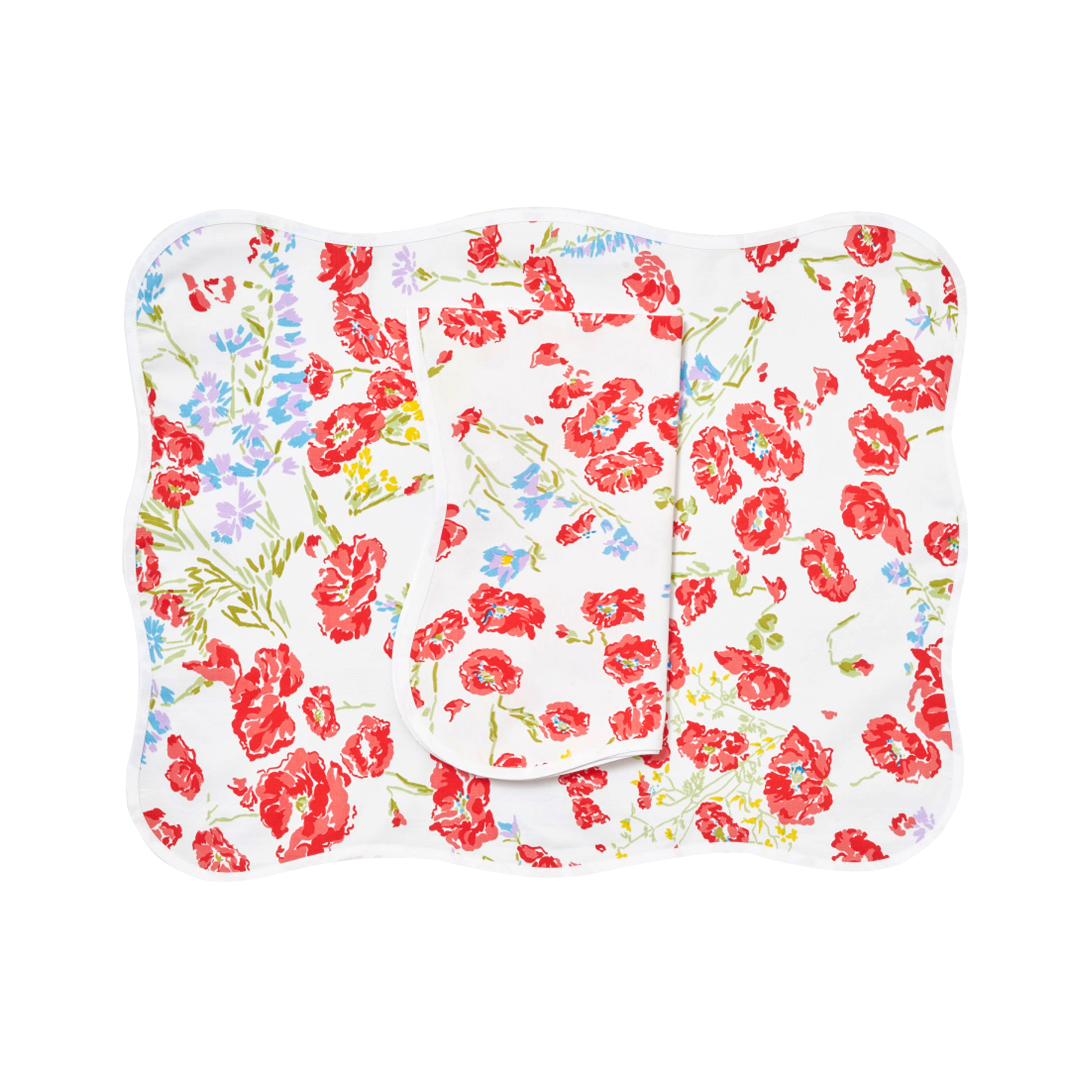 Coquelicots Red Printed Placemat/Napkin Set