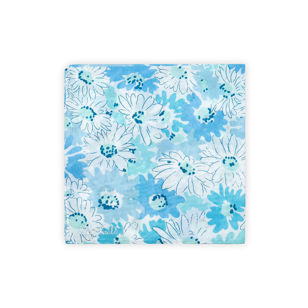 Printed Petite Marguerites Blue Handkerchief