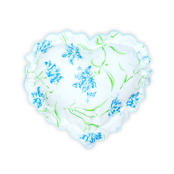 Tulipe Perroquet Blue Heart-Shaped Sham