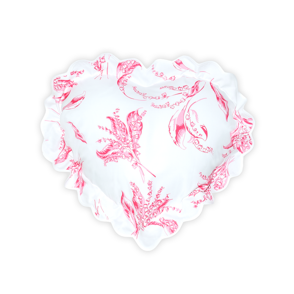 Muguet Pink Heart-Shaped Sham