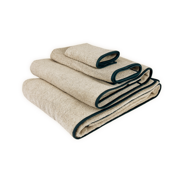 Solid #20 Pebble / Straight Dark Grey Towels