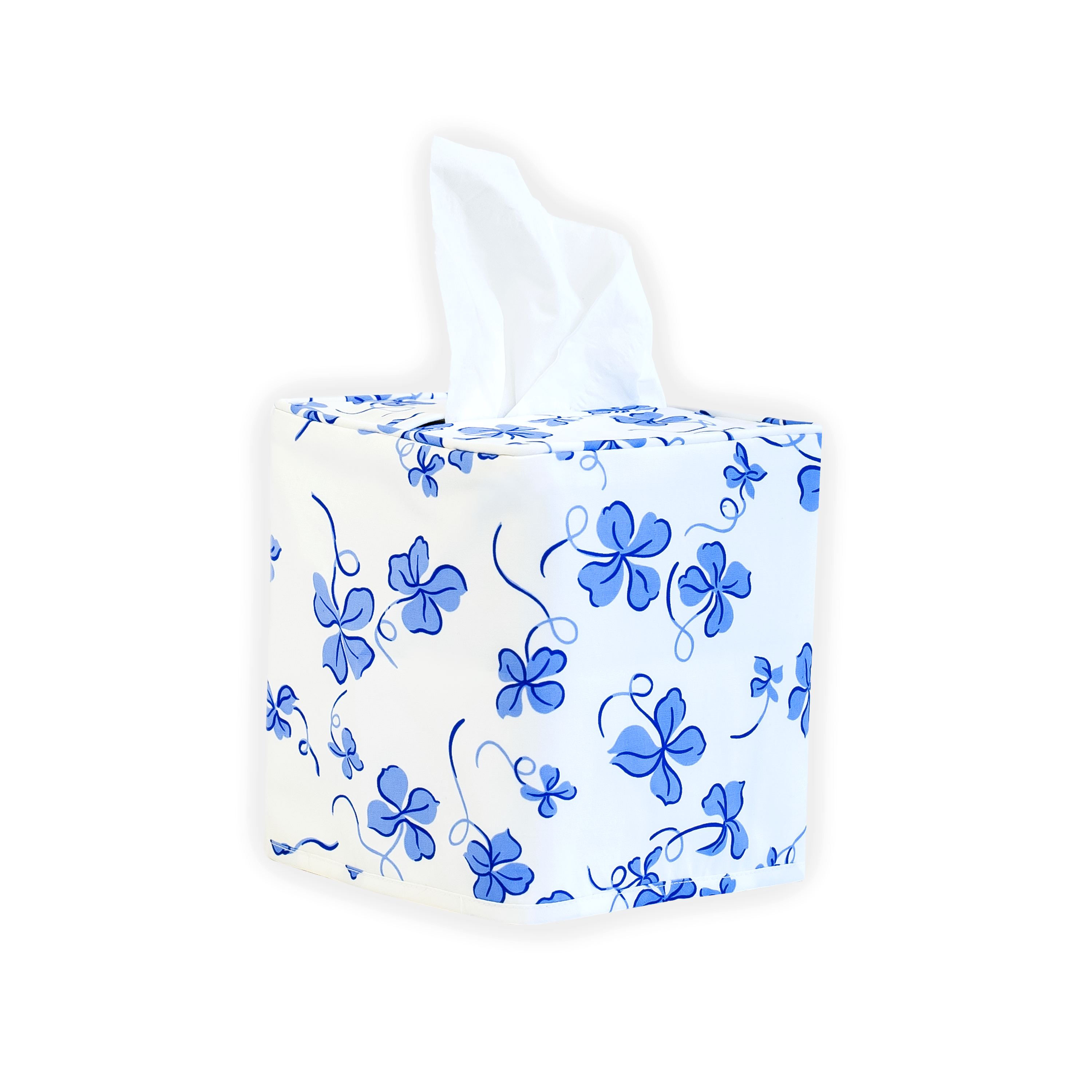 Trèfles Blue Tissue Box Cover