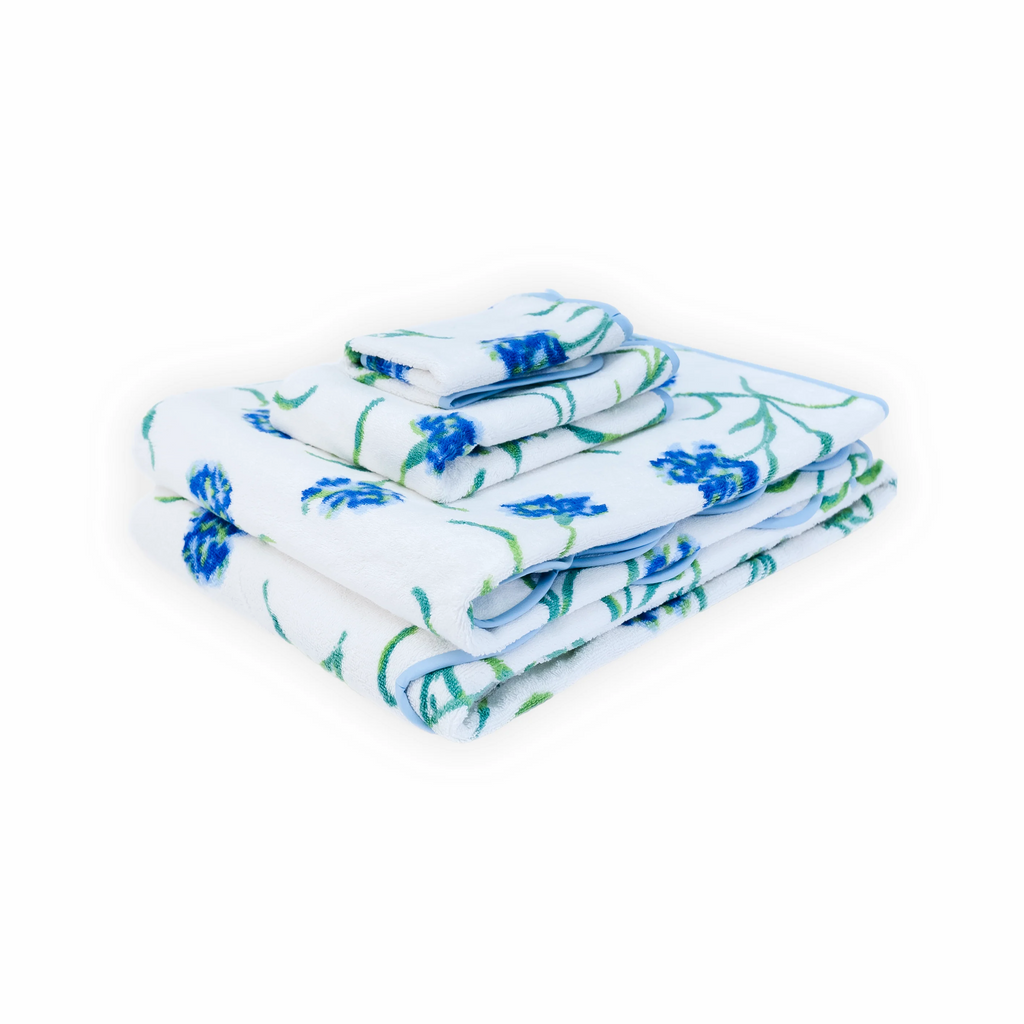 Carnations Blue/Green Towels