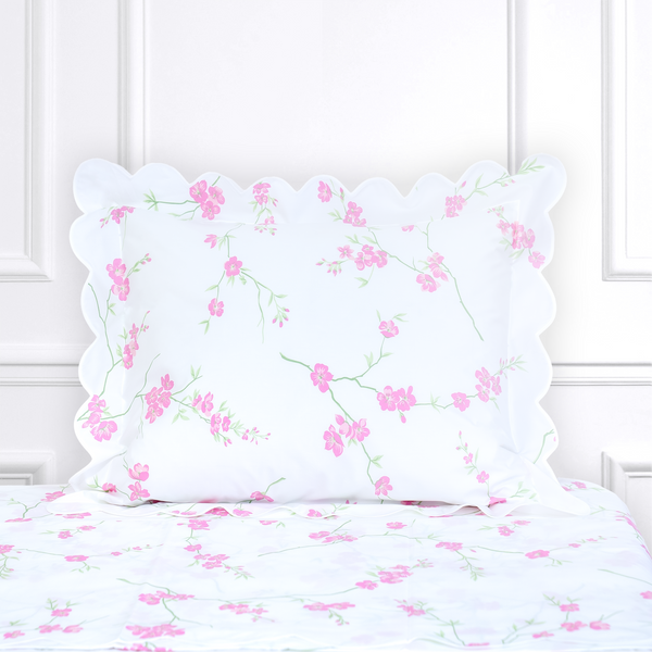 Fleurs de Pêcher Pink/Green Bed Linens