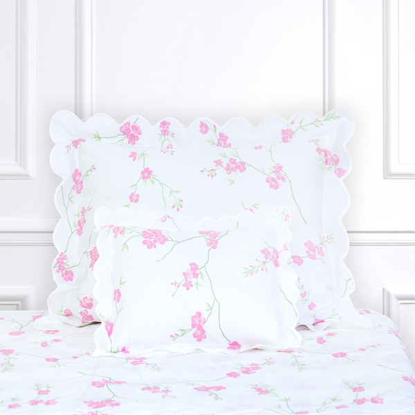 Fleurs de Pêcher Pink/Green Bed Linens