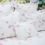 Fleurs de Pêcher Pink/Green Bed Linens