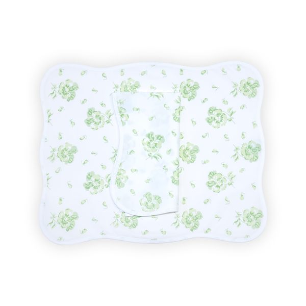 Pensées Soft Green Printed Placemat/Napkin Sets