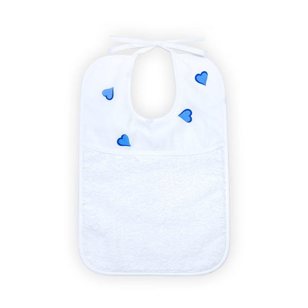 Coeurs Blue Printed Bib