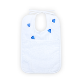 Coeurs Blue Printed Bib