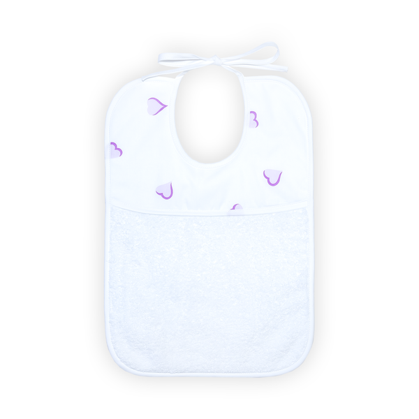 Coeurs Lavender Printed Bib