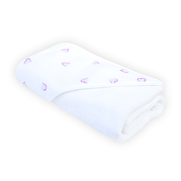 Coeurs Lavender Printed Hooded Towel