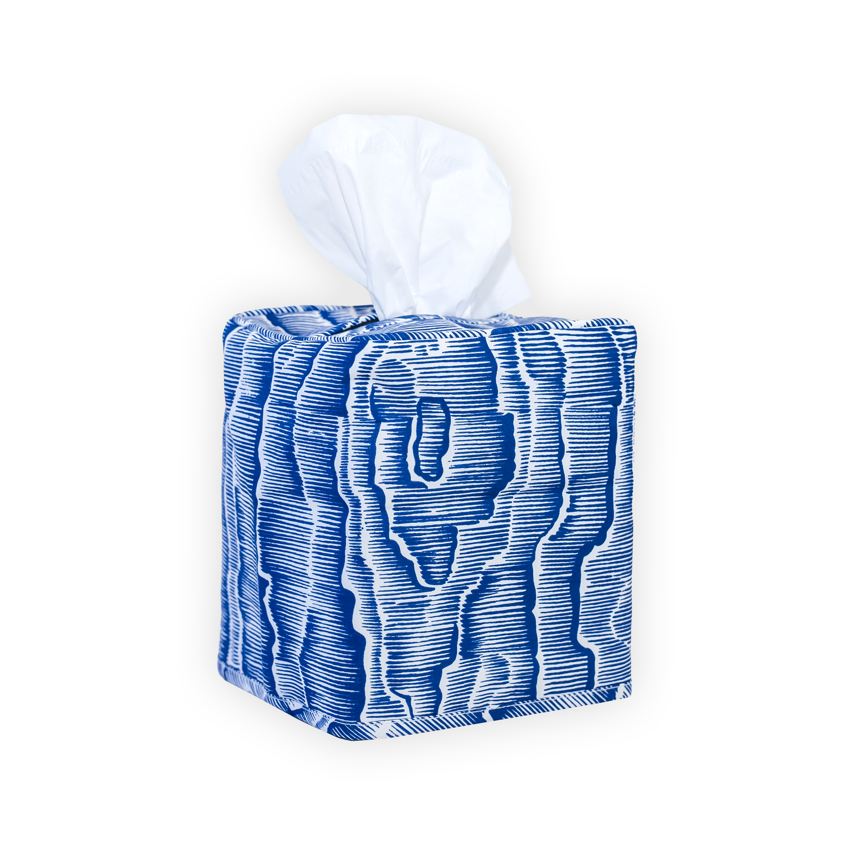 Bois de Moiré Navy Tissue Box Cover