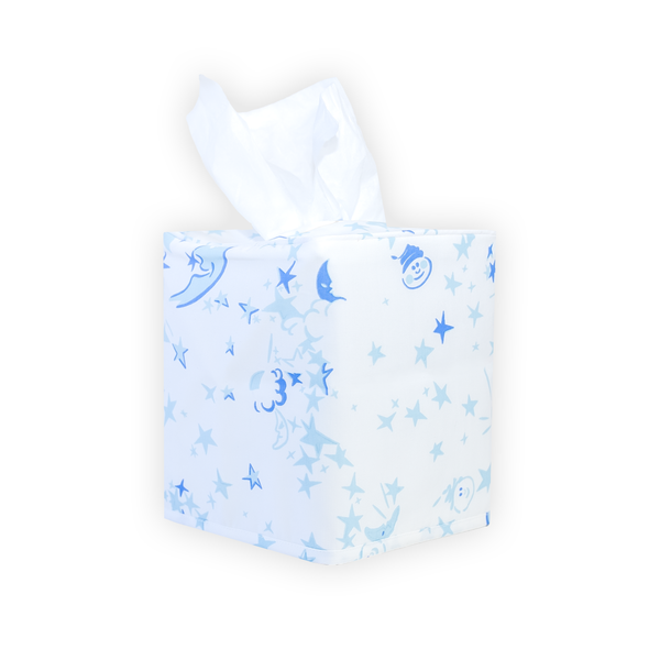 Moons & Stars Blue Tissue Box Cover