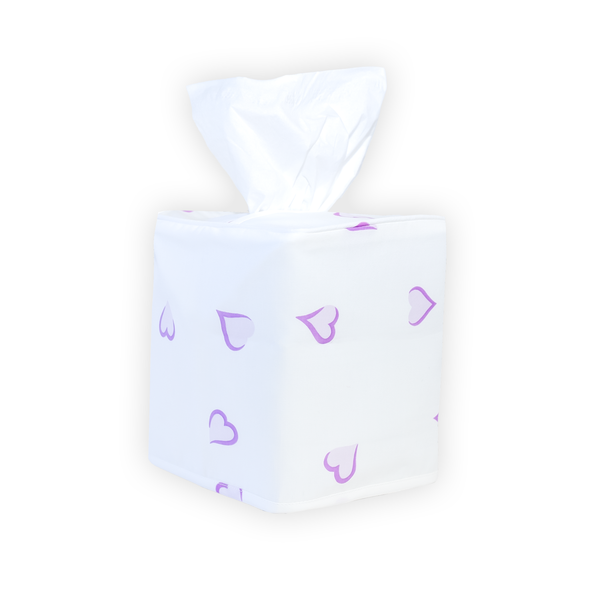 Coeurs Lavender Tissue Box Cover