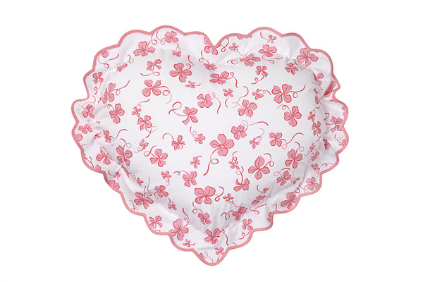 Trèfles Pink Scallop Pink Heart-Shaped Shams