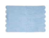 Solid #508 Blue with Scallop White Towels