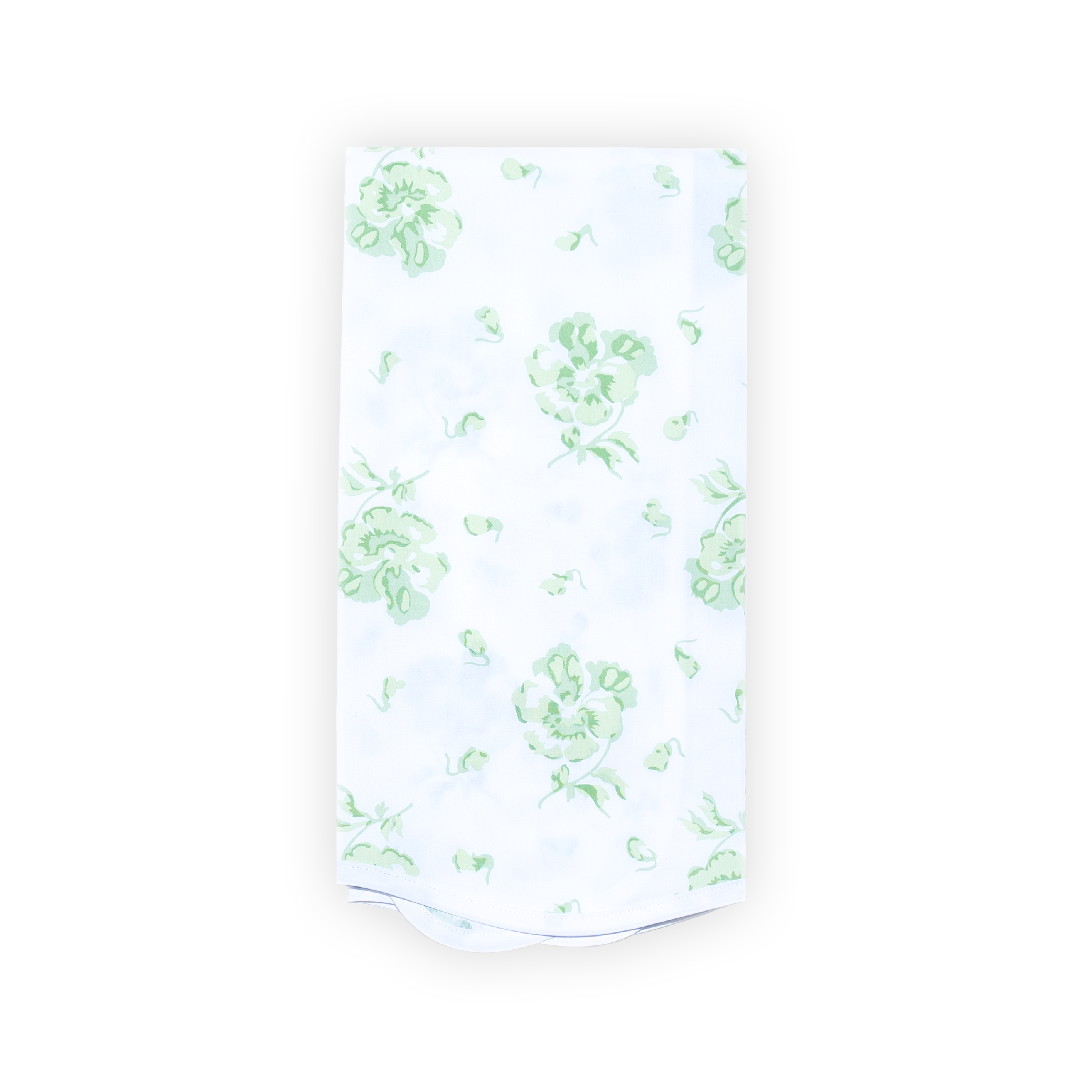 Pensées Soft Green Printed Guest Towels