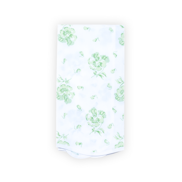 Pensées Soft Green Printed Guest Towels