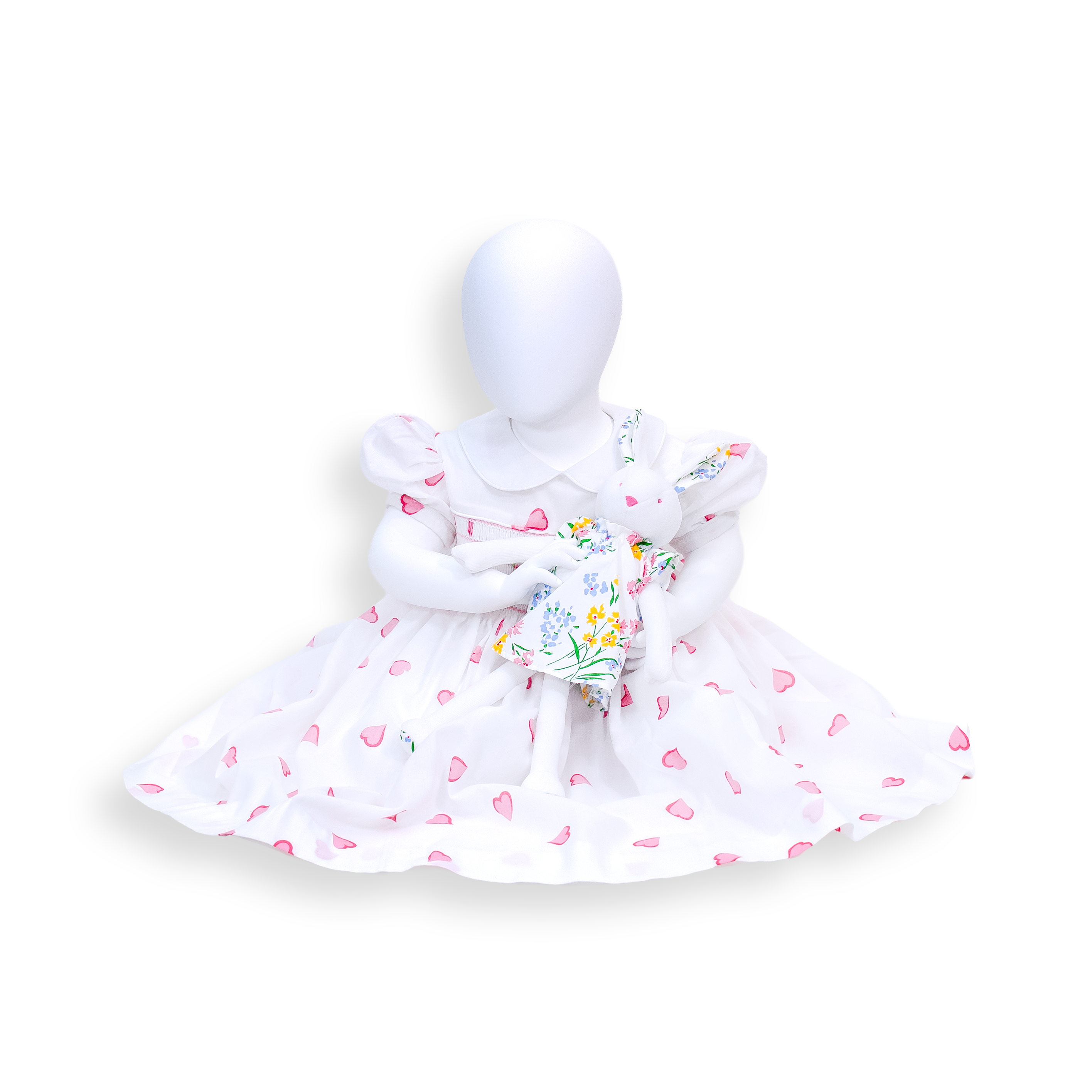 Madeleine Smocked Dress - Coeurs Pink