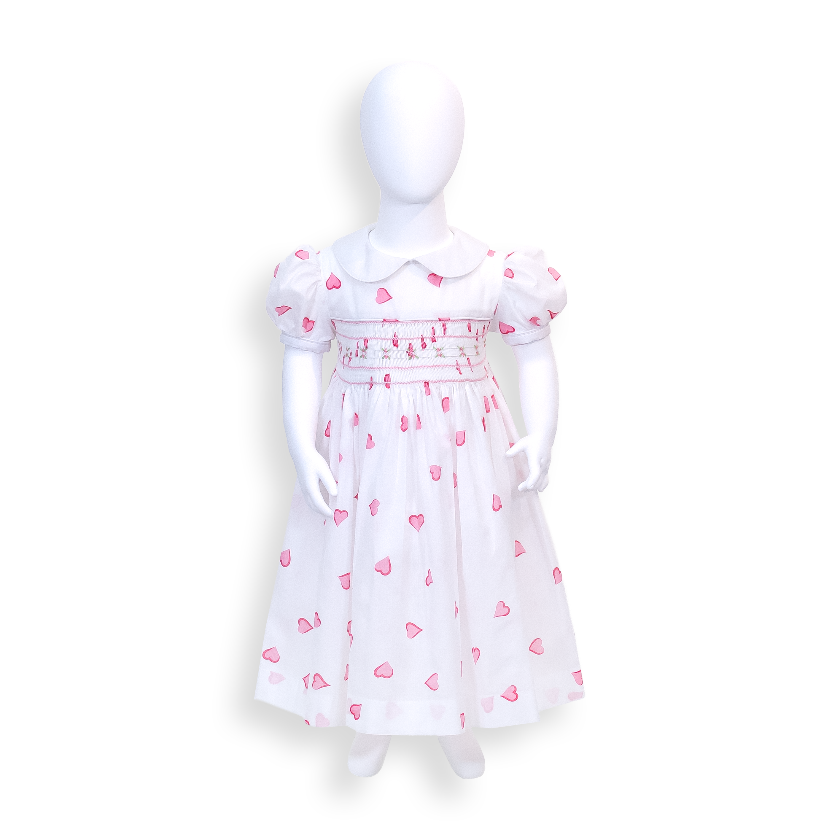 Madeleine Smocked Dress - Coeurs Pink