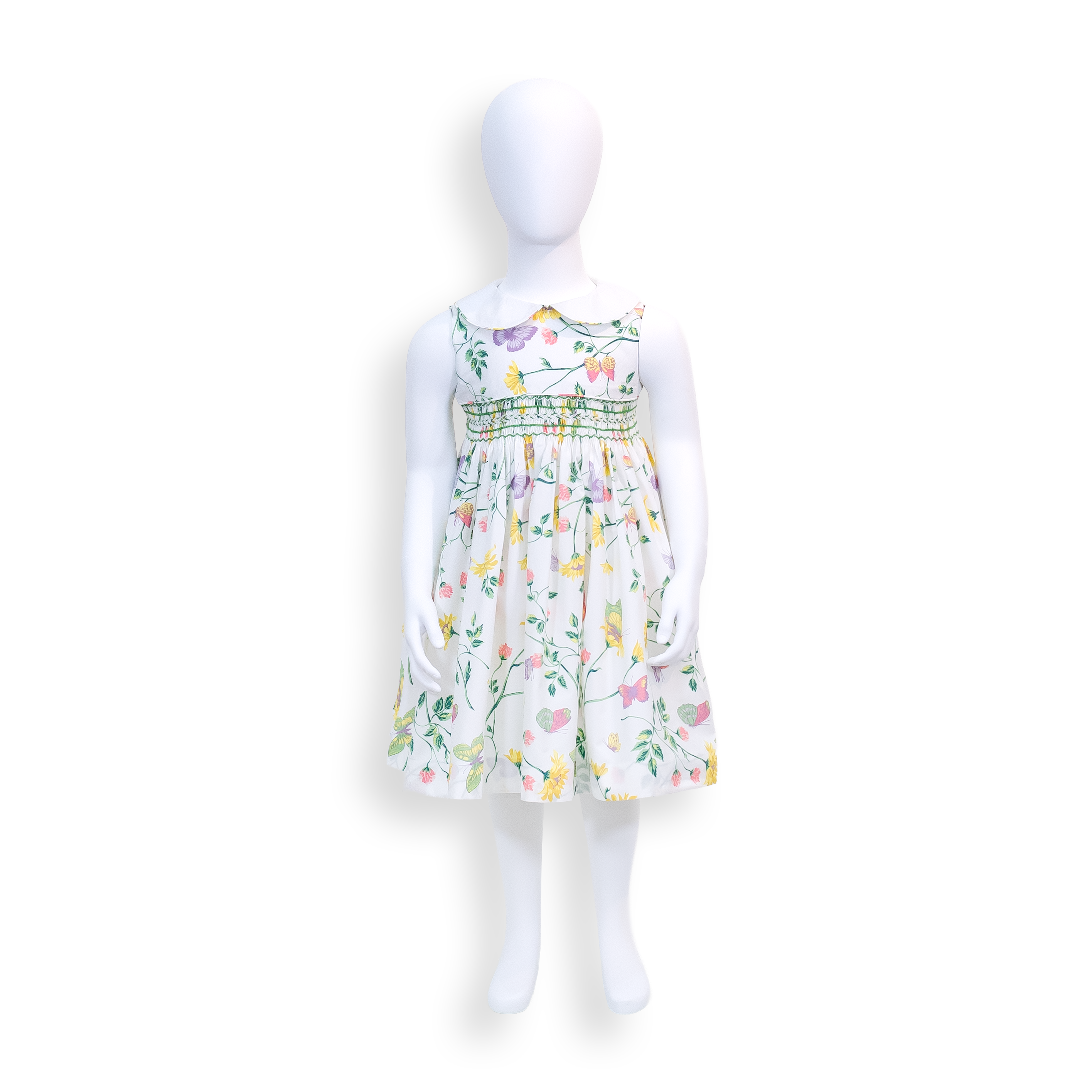 Heloise Smocked Dress - Fleurs et Papillons