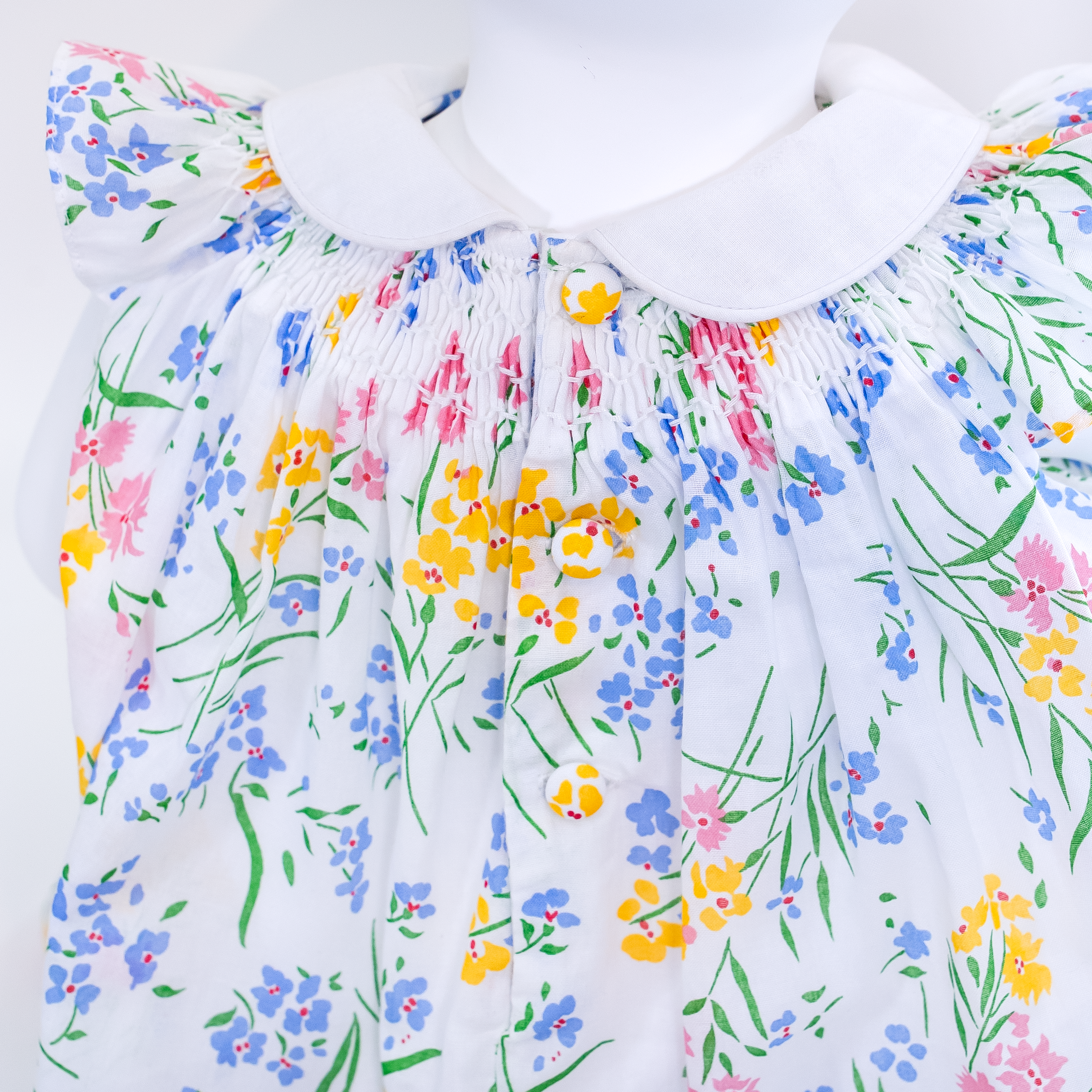 Vivi Smocked Dress - Fleurs des Champs Pink