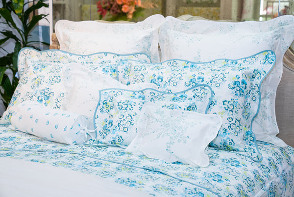 Jeté de Fleurs DP Blue Bed Linens