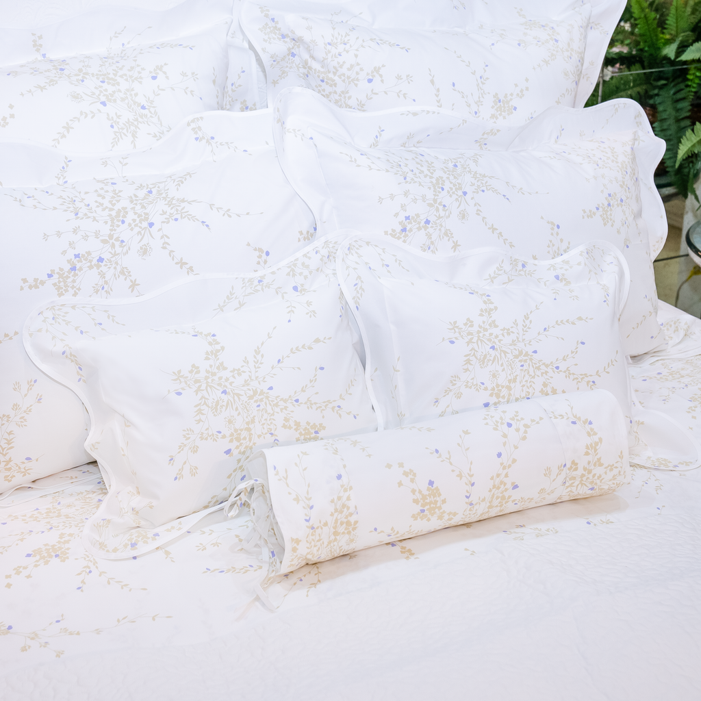 Jeté de Fleurs Taupe/Violet Bed Linens