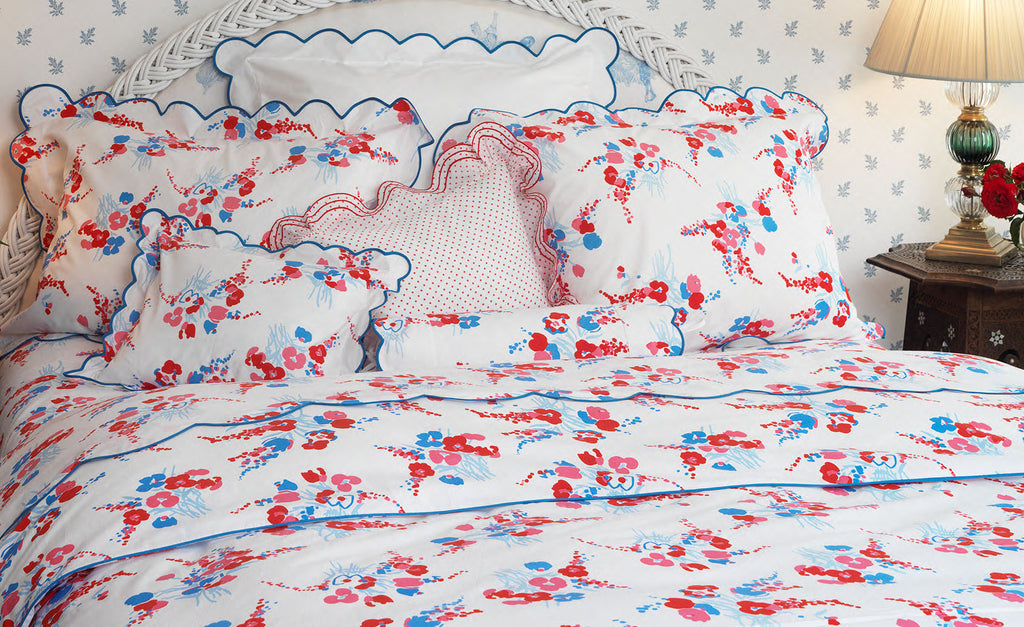 Demoiselles Red/Blue Twin Bed Linens
