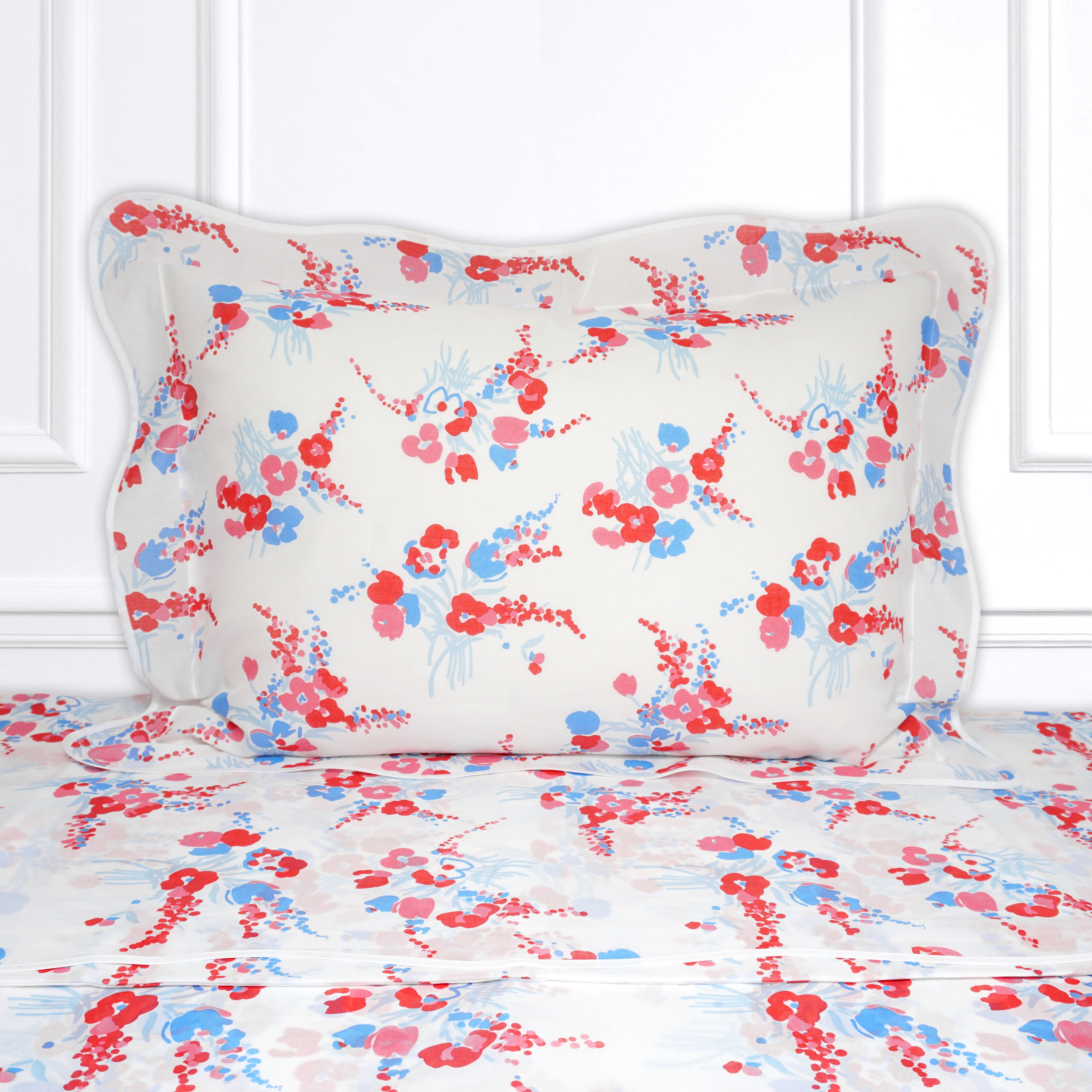 Demoiselles Red/Blue Voile Bed Linens