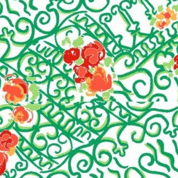 Fer Forgé Fleuri 绿色/红色印花餐垫/餐巾套装