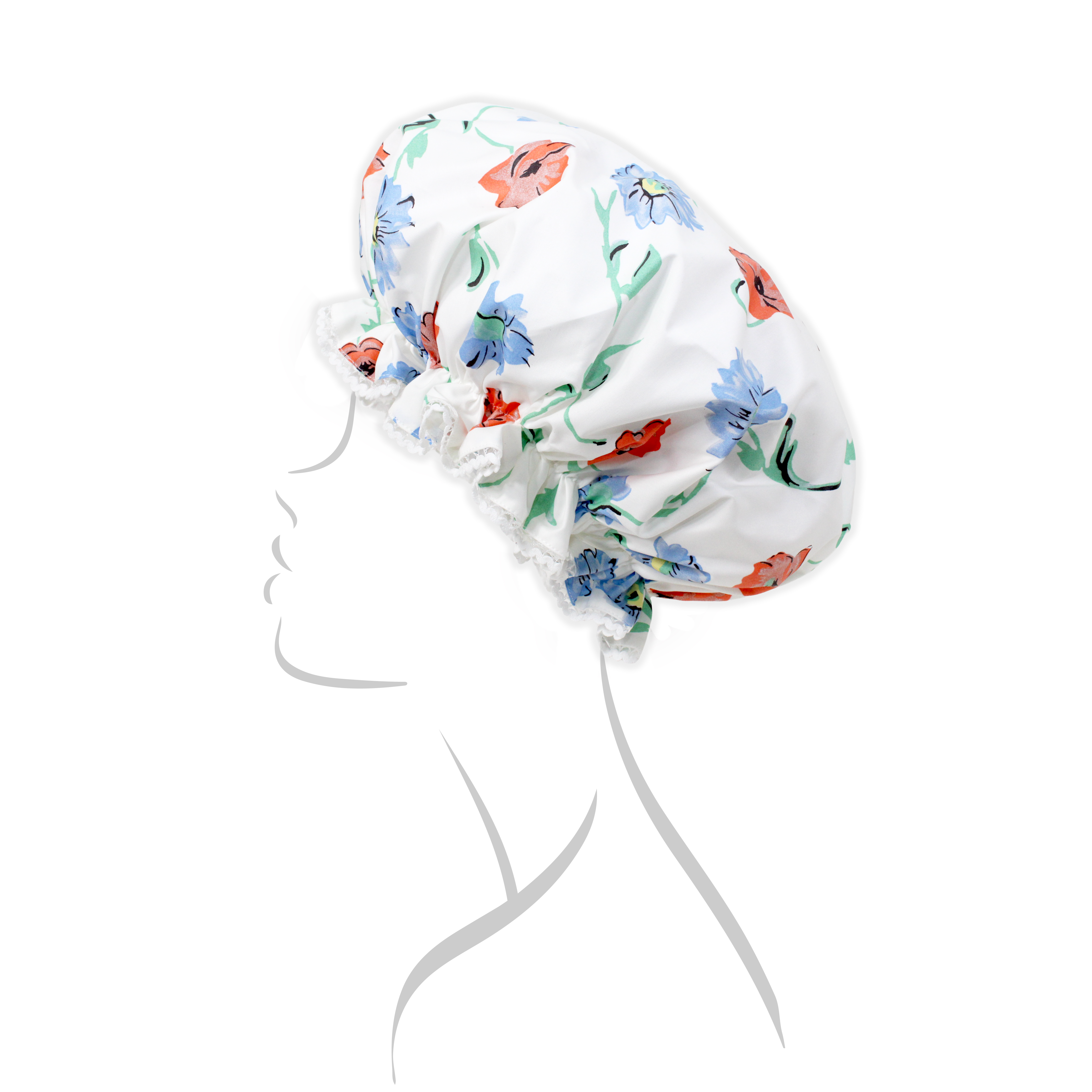 Fleurs des Prés Red/Blue Shower Cap