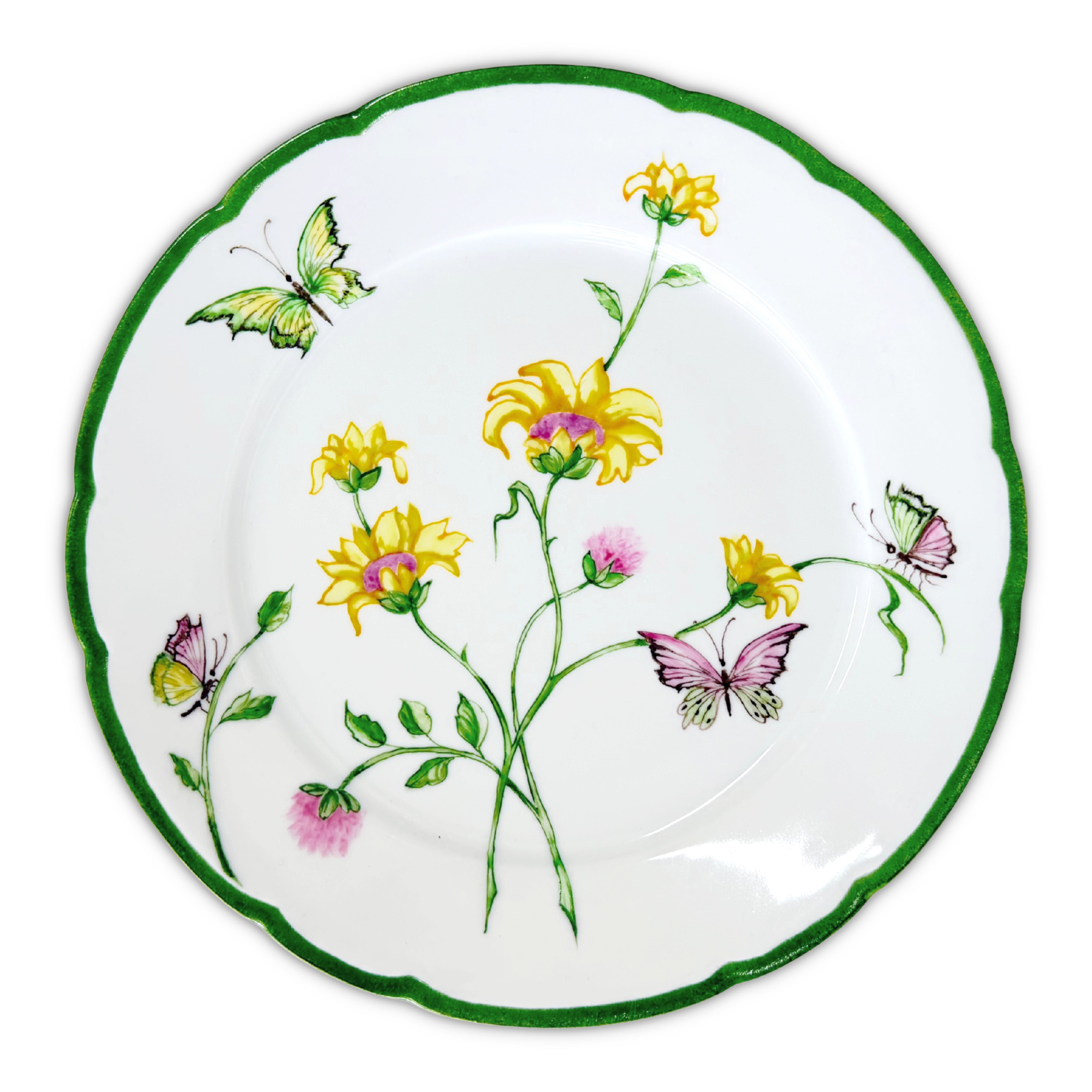 Fleurs et Papillons Dessert Plates