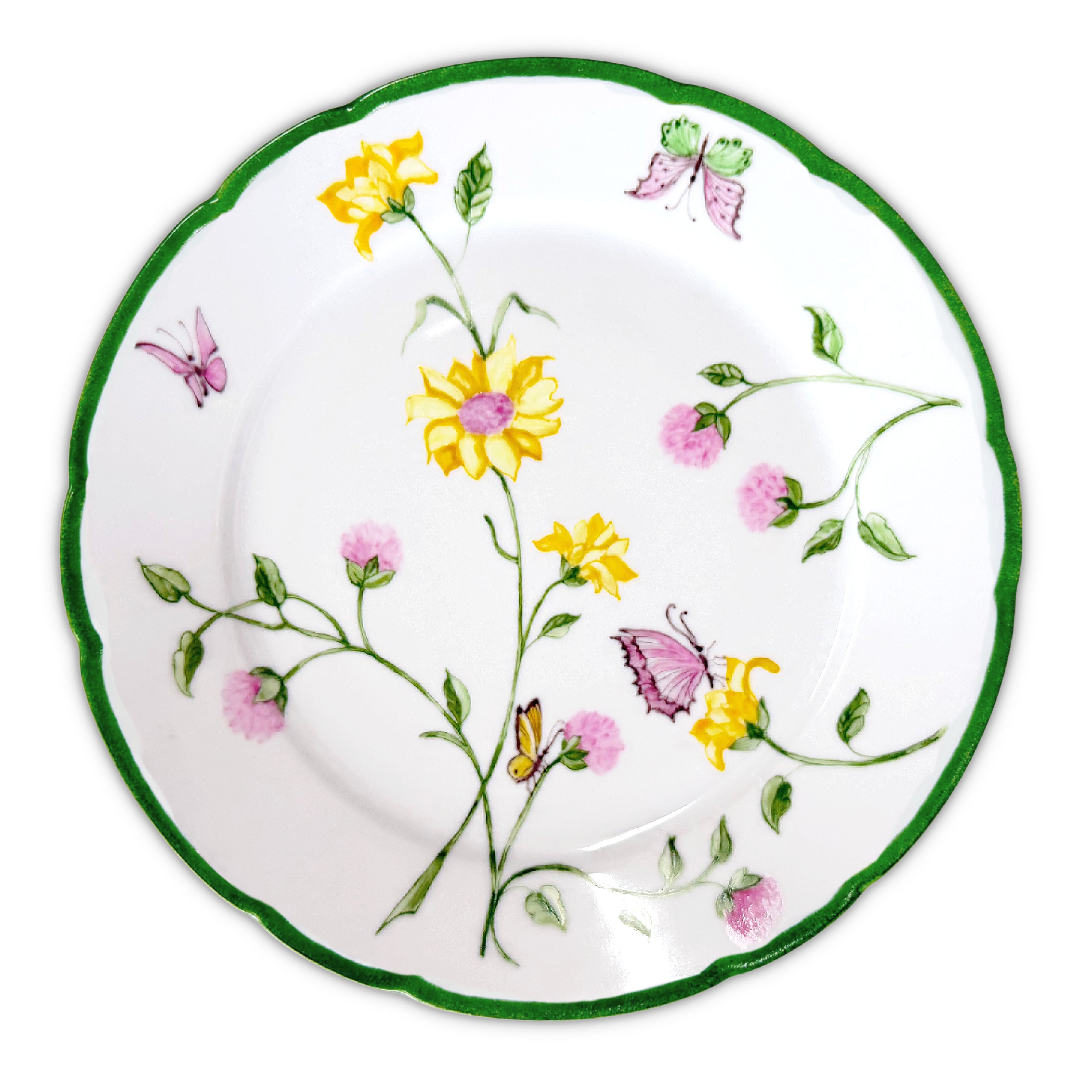 Fleurs et Papillons Dessert Plates