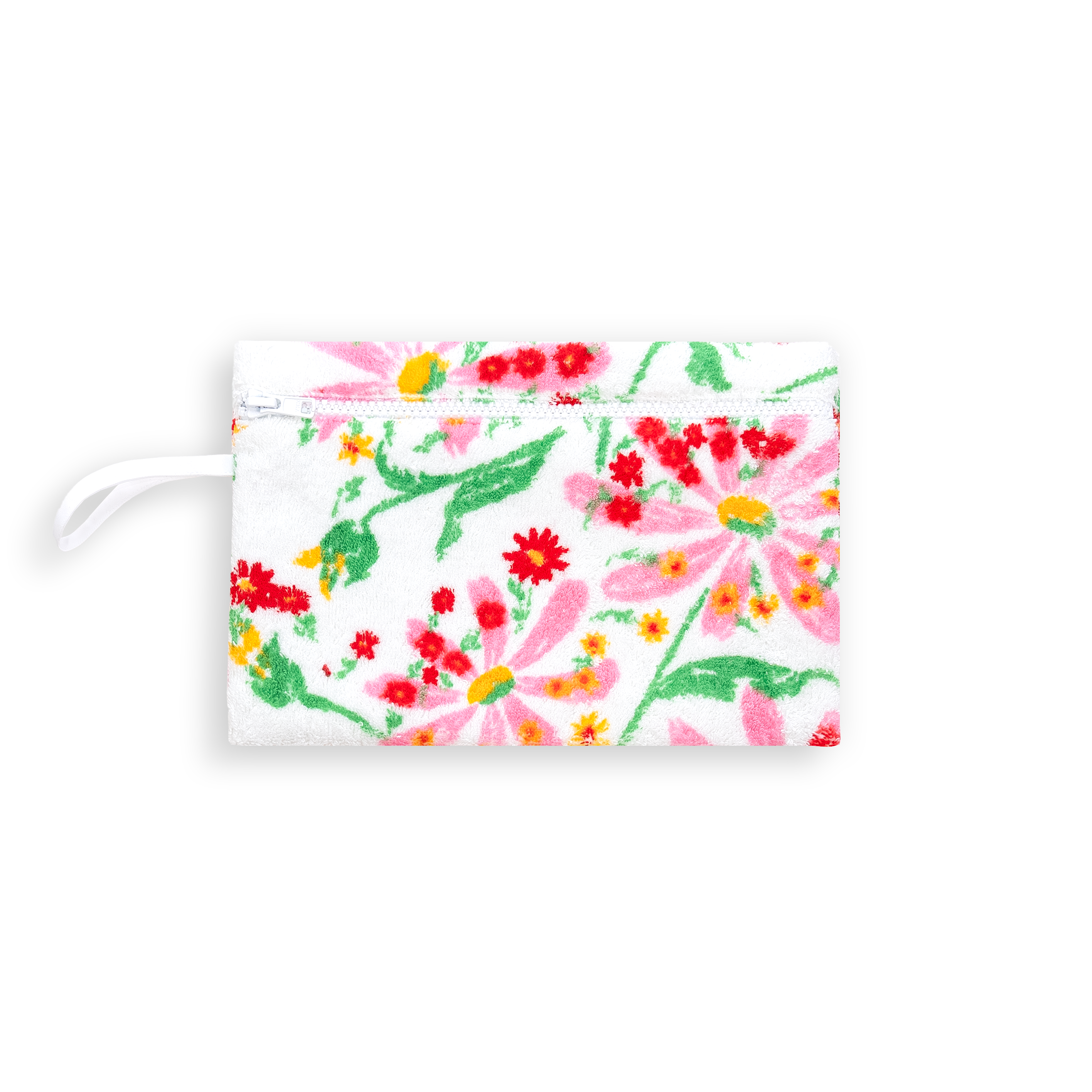 Marguerites Pink/Green Terry Zip Case