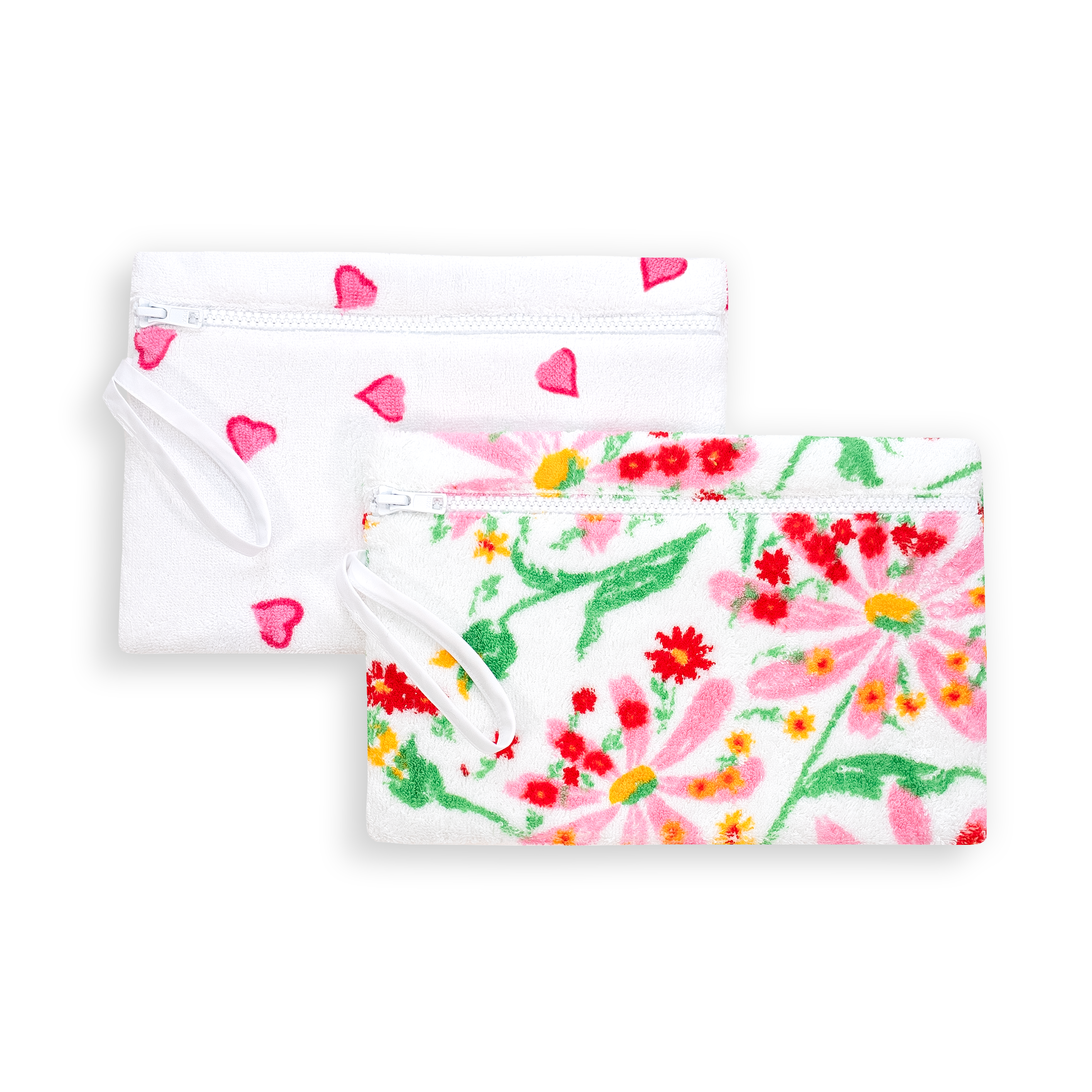 Coeurs Pink Terry Zip Case