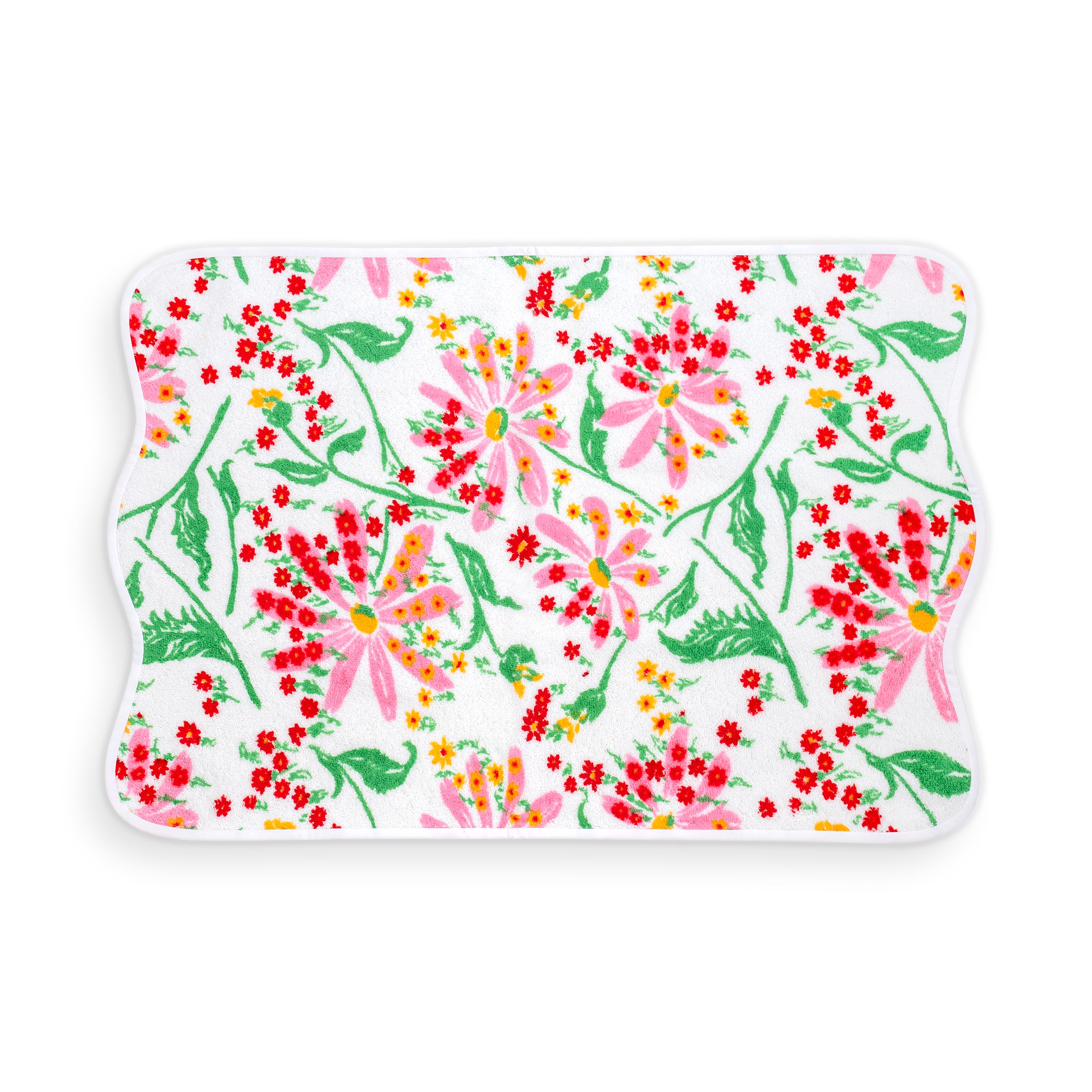 Marguerites Pink/Green Towels