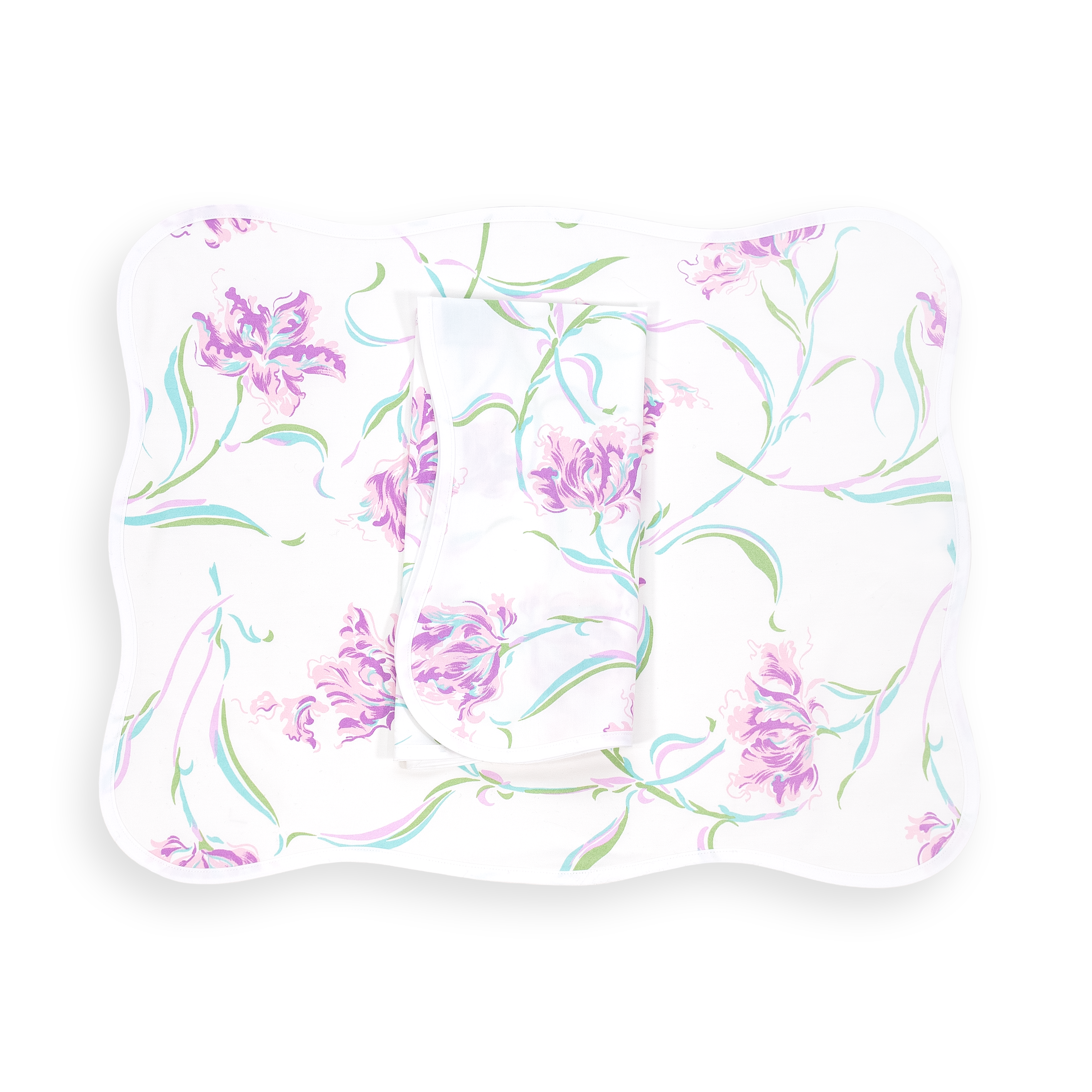 Tulipe Perroquet Lavender Printed Placemat/Napkin Sets