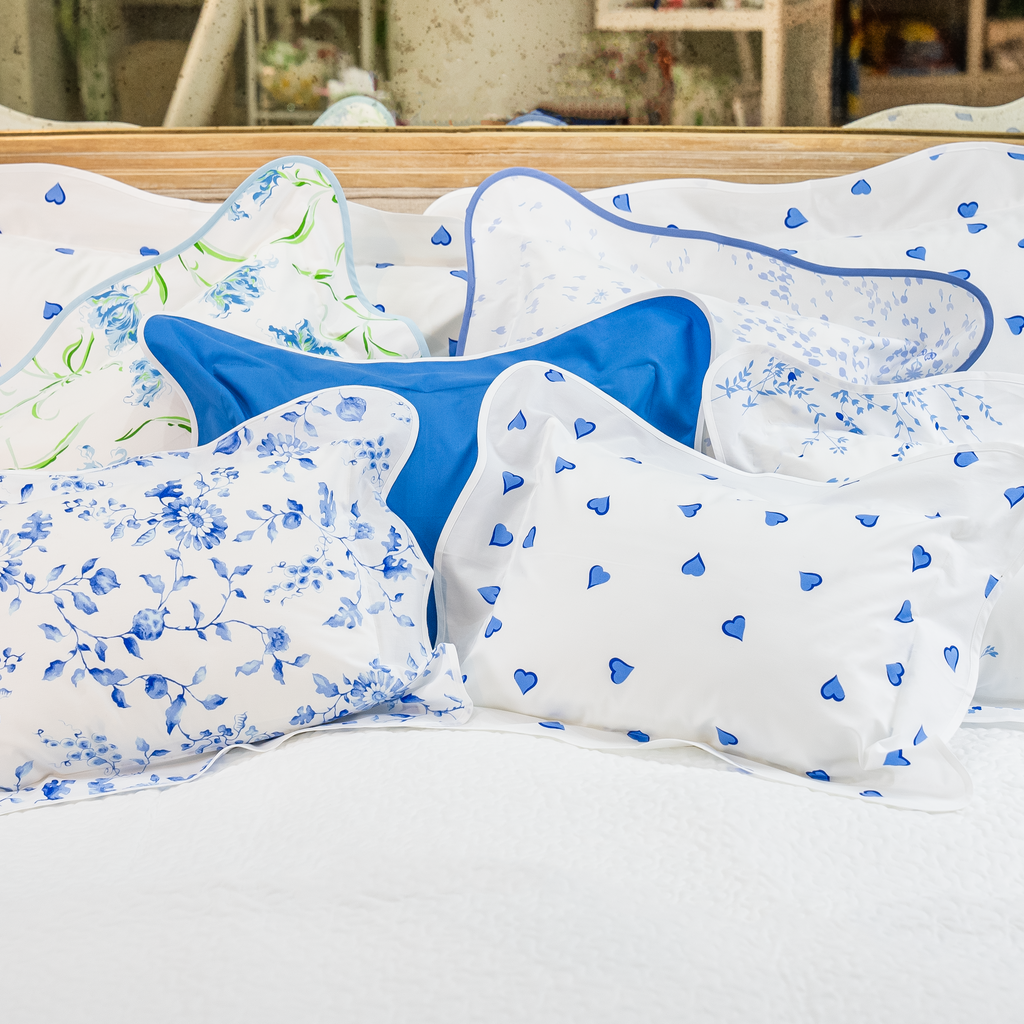 Coeurs Blue Bed Linens