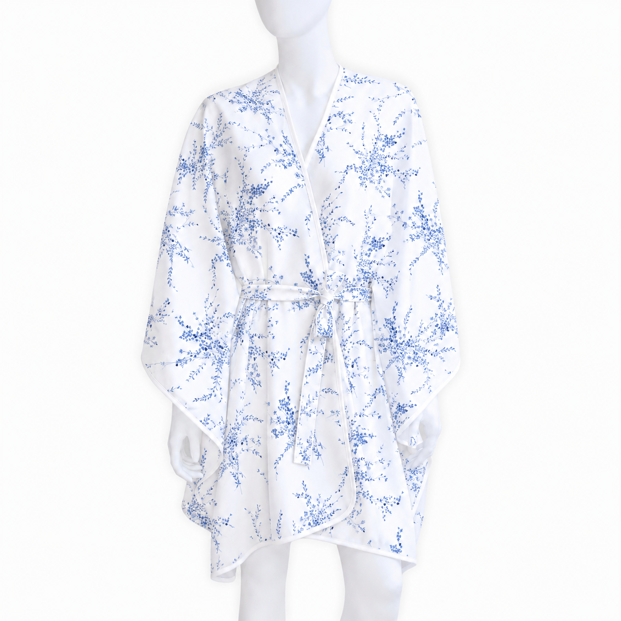 Jeté de Fleurs Blue Short Kimono