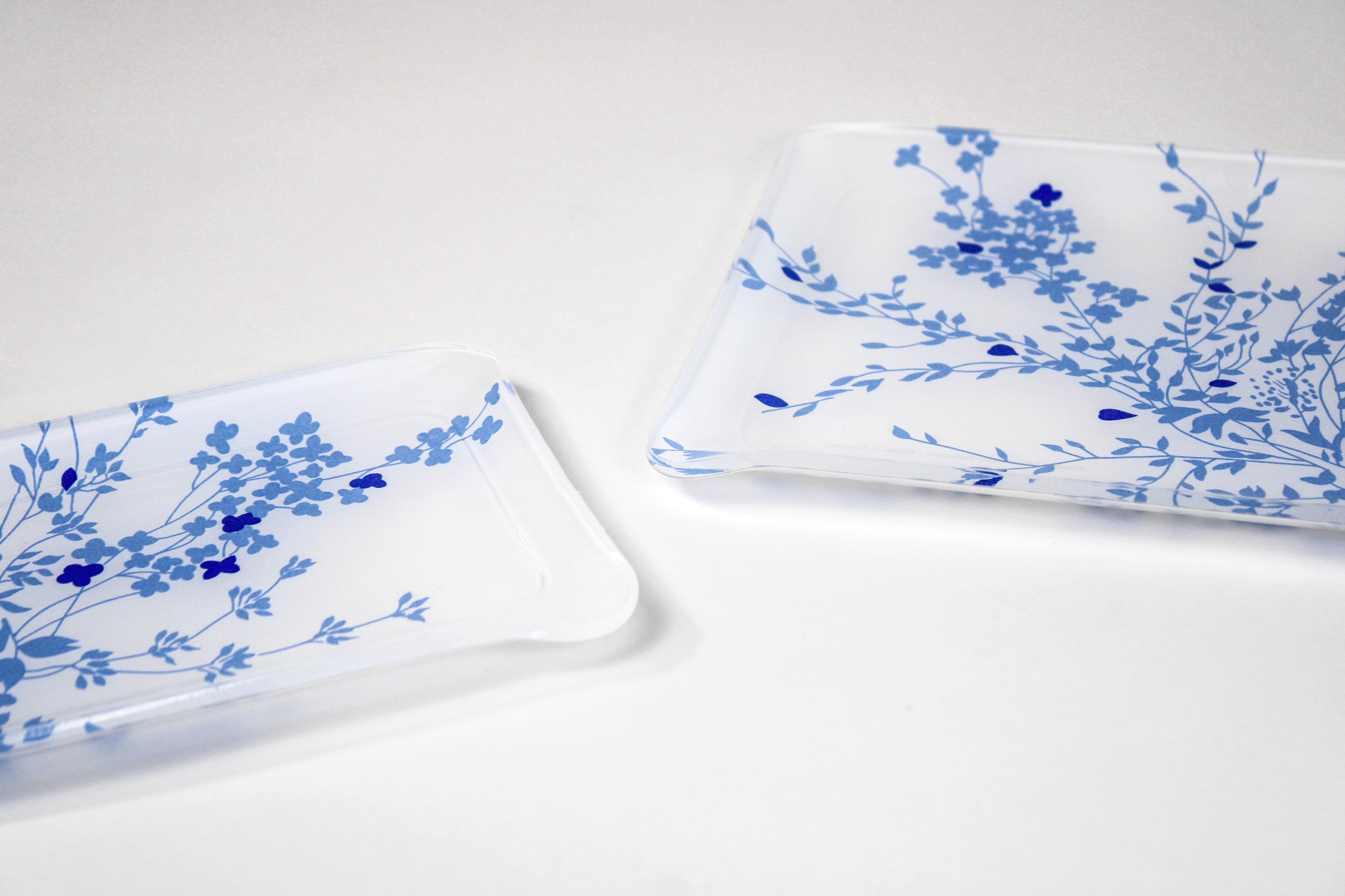 Jeté de Fleurs Blue Laminated Trays