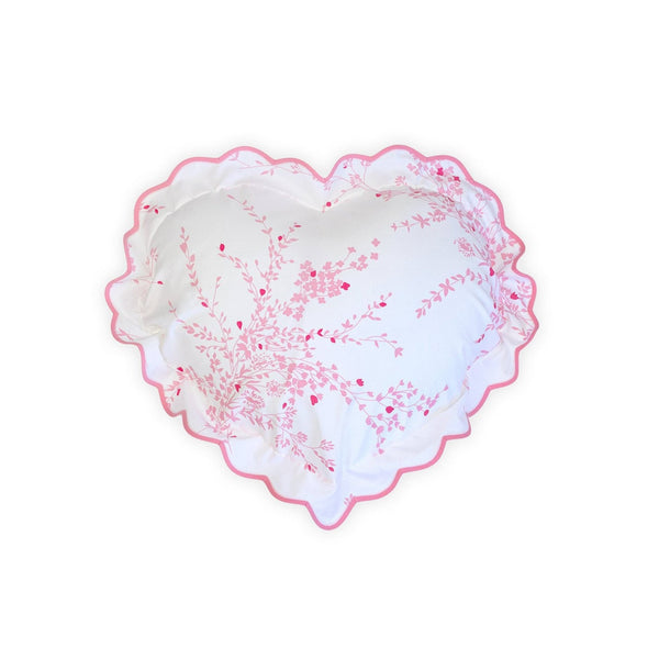 Jeté de Fleurs Pink Scallop Heart-Shaped Shams