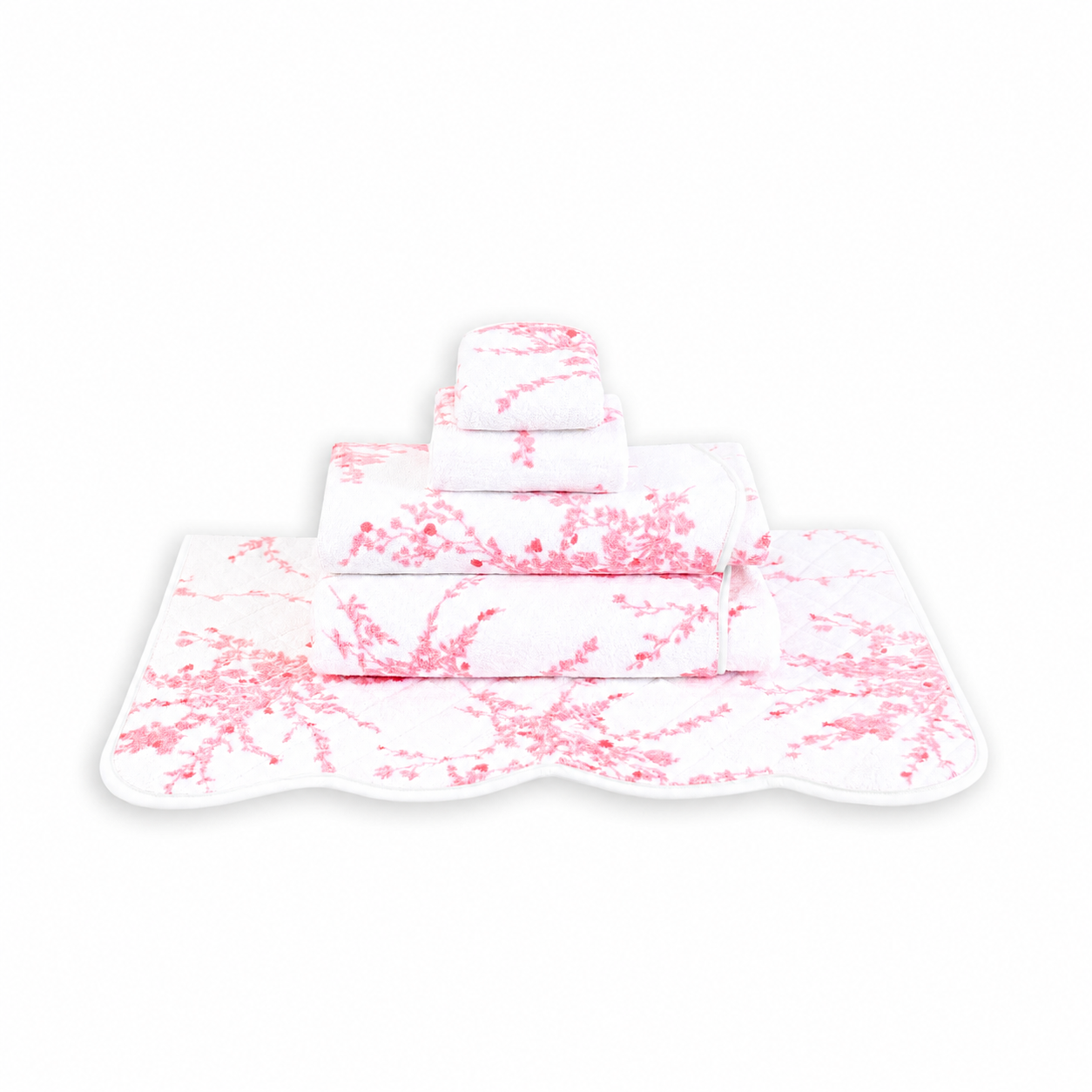 Jeté de Fleurs Pink Towels