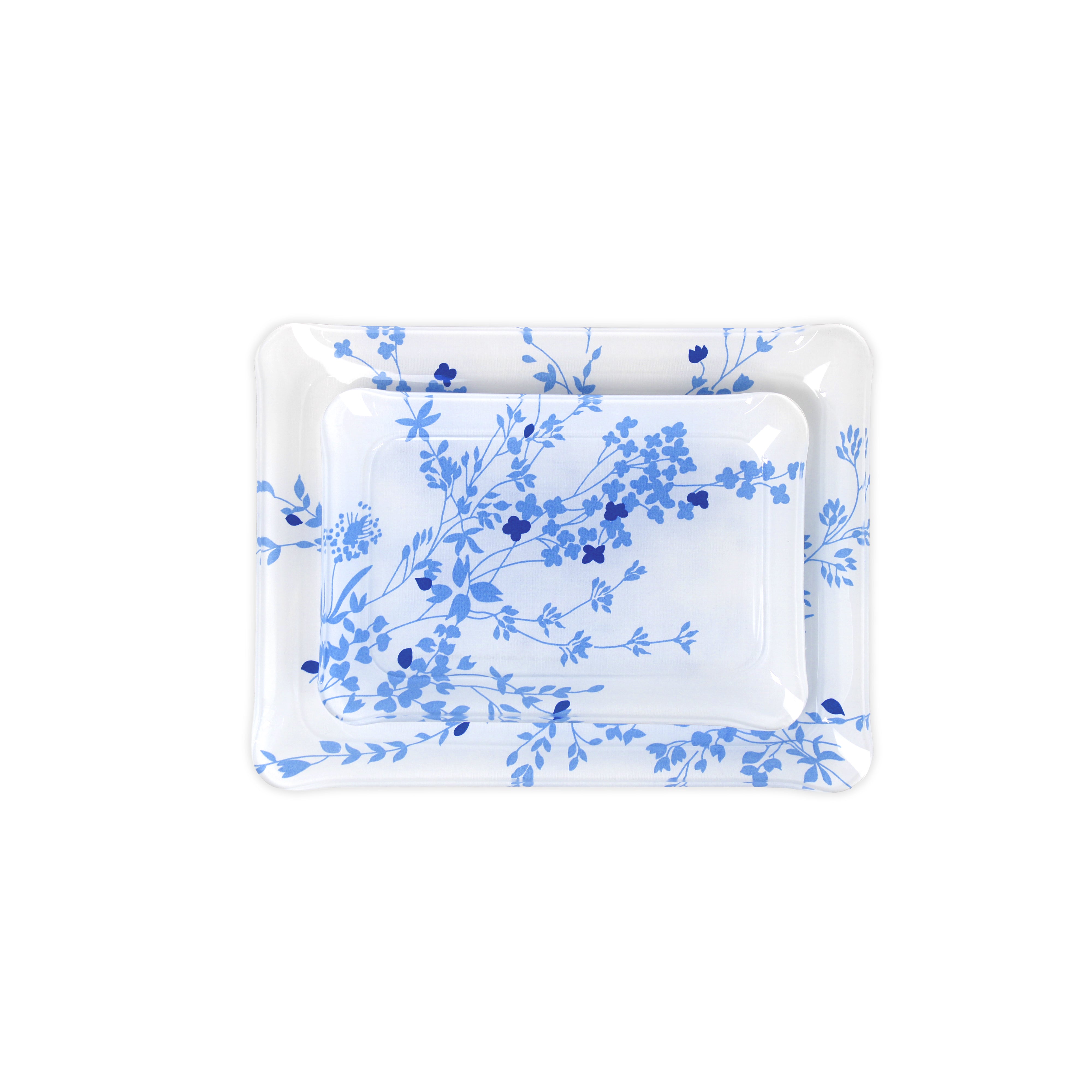 Jeté de Fleurs Blue Laminated Trays