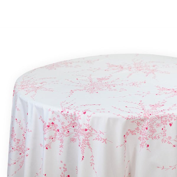 Jeté de Fleurs Pink Printed Tablecloth