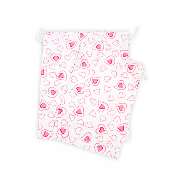 Double Coeurs Pink Printed Lingerie Bags