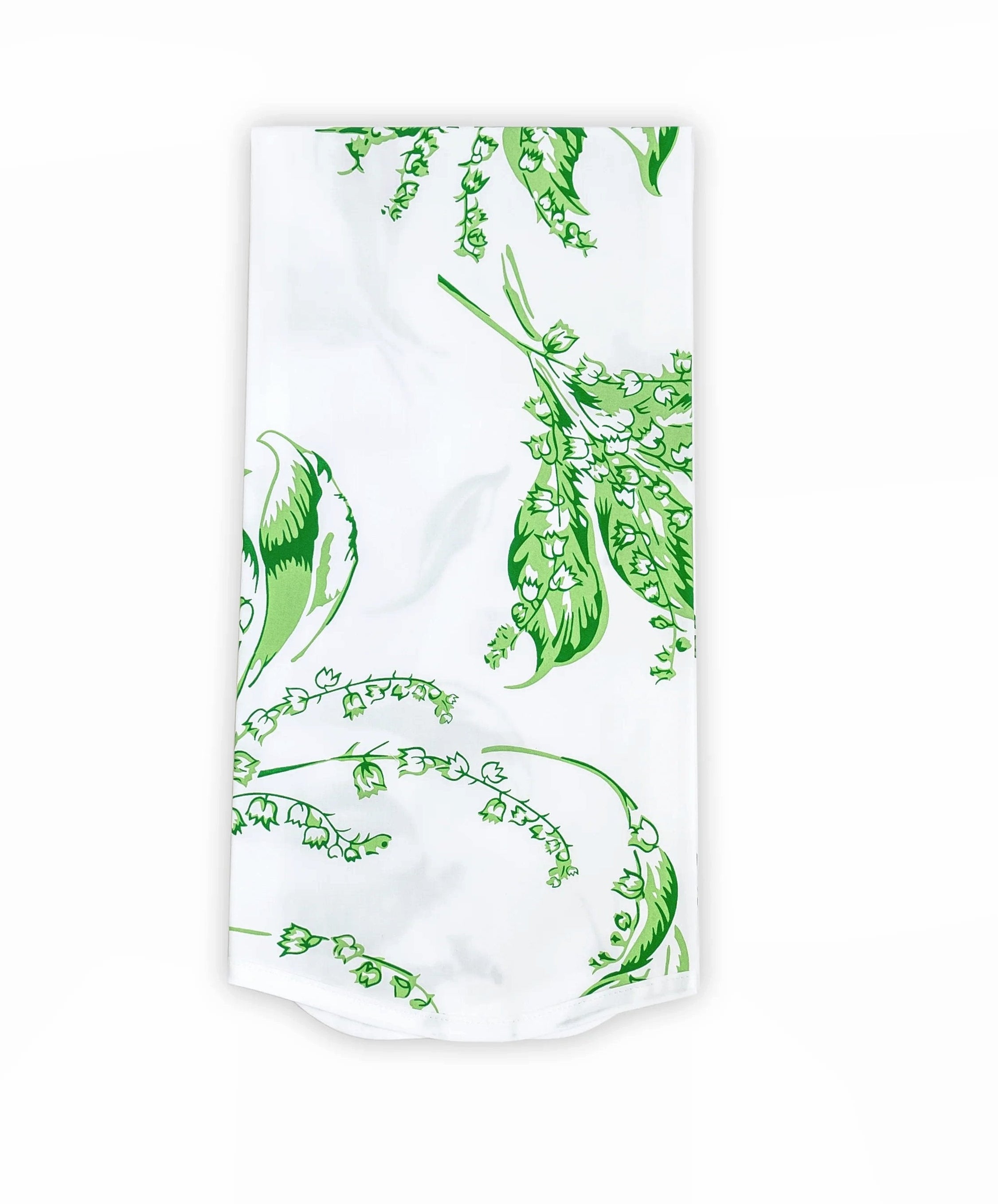 Muguet グリーン プリント ゲストタオル